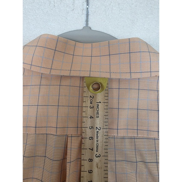 Brooks Brothers Shirt Mens 18 36/37 Orange Check 346 Non Iron Cotton Button Down - Picture 7 of 11